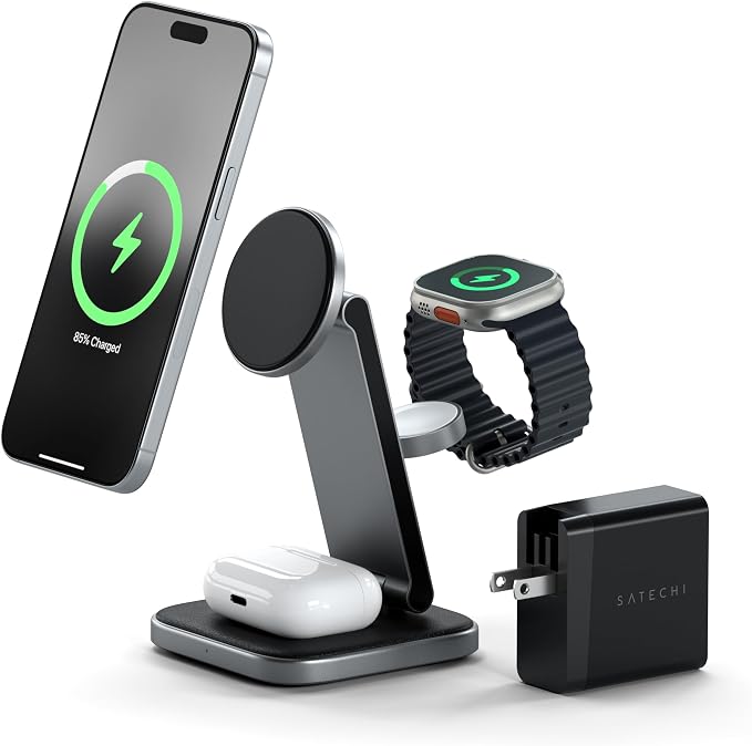 Satechi 3-in-1 Foldable Qi2 Wireless Charging Stand